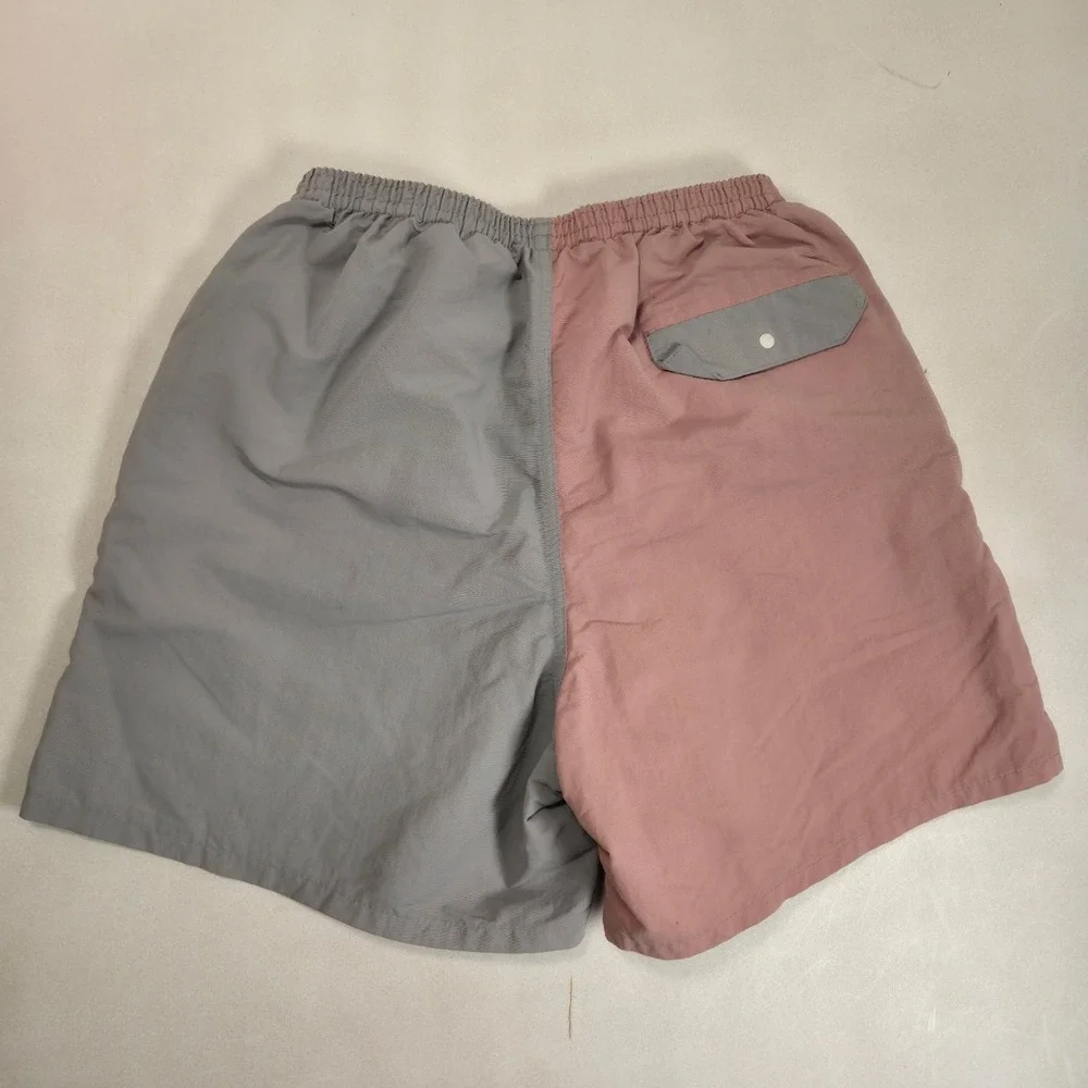 Patagonia Drawstring Waist Shorts Swim Trunks Size XS Gray And Pink Color Block